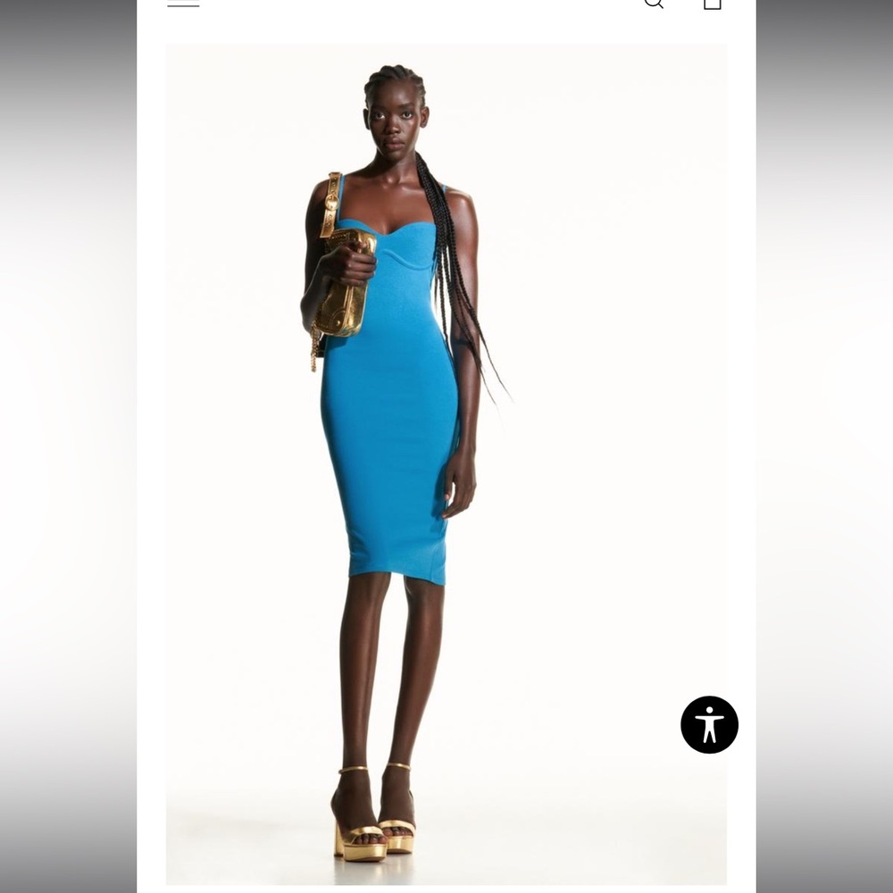 Zara Turquoise Sweetheart Neckline Dress